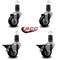 Service Caster 3'' Black Poly Wheel Swivel 1-5/8'' Expanding Stem Caster Set 2 Brakes, 4PK SCC-EX20S314-PPUB-BLK-2-PLB-2-158 - alternate 5